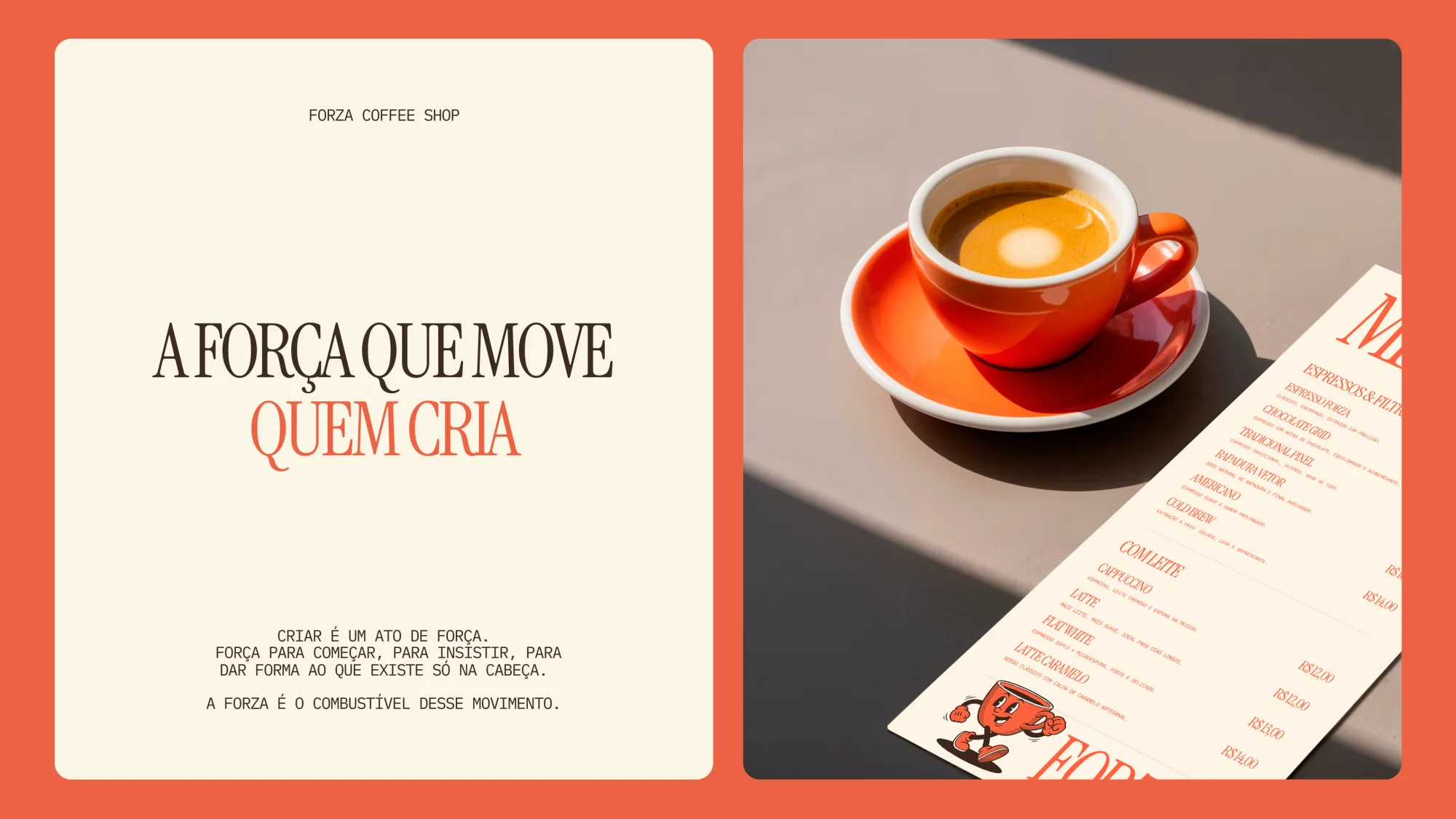 Forza: brand manifesto and menu